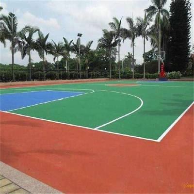 威海 塑膠籃球場 環(huán)保硅PU 硅PU材料鋪裝